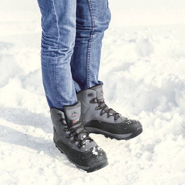 Men's Slip-Resistant Waterproof Snow Boots【Wide Fit】 - GREY - 5